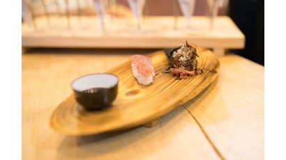 Juego de sushi nigiri y temaki crujiente de salchichón Salgot